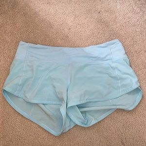 RARE size 4 lululemon speed up shorts baby blue